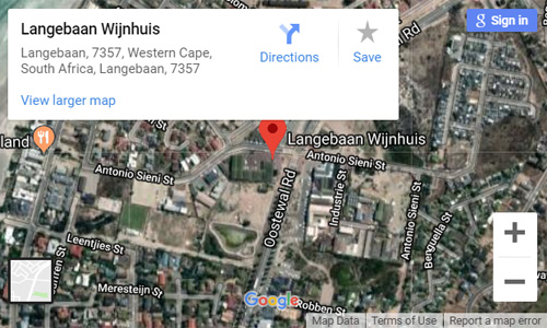 Where to find the Wijnhuis liquor store in Langebaan - click for larger map and directions.